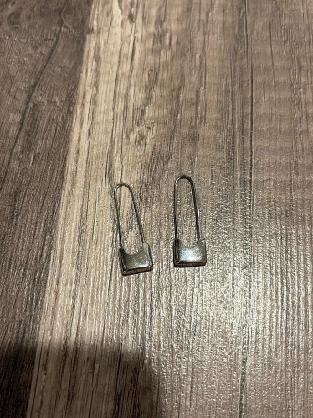 Silver Safety Pin Earrings